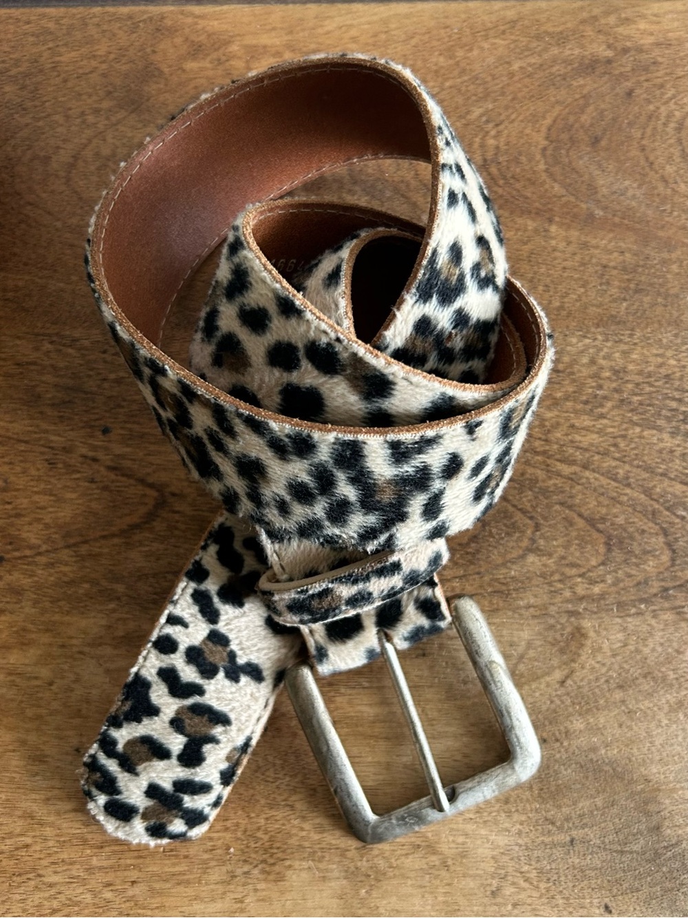Leopard Print Faux Fur Belt
